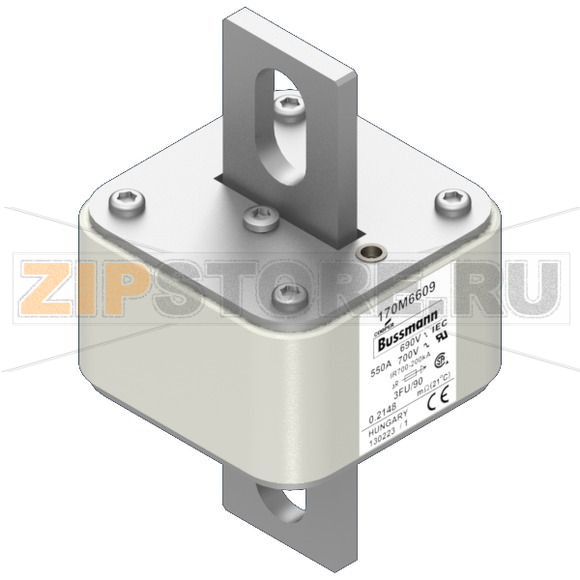 Предохранитель, 550 A, AC 690 В, 200 кА, size 3, 76x92x135 мм, aR, IEC UL Eaton FUSE 550A 690V 
