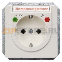 DELTA PROFIL ТИТАНОВО-БЕЛЫЙ РОЗЕТКА SCHUKO 10A DC/16A AC 250В  С ЗАЩИТОЙ ОТ ПЕРЕНАПРЯЖЕНИЙ, ФУНКЦИОНАЛЬНЫМИ ИНДИКАТОРАМИ С БЕЗРЕЗЬБОВЫМИ КОНТАКТНЫМИ ЗАЖИМАМИ И ПОЛЕМ ДЛЯ НАДПИСИ ЭЛ.-МЕХ.ЧАСТЬ Siemens 5UB1486