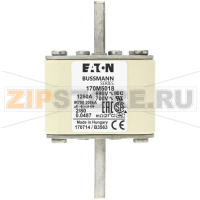 Предохранитель, 500 A, AC 690 В, size 2, 59x77x108 мм, aR, IEC Eaton FUSE 500A 690V 2KN/80 AR