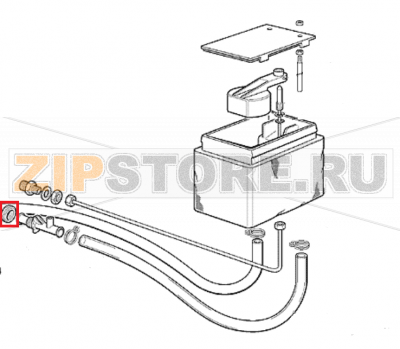 Plastick ring mutter Scotsman AF 200  Plastick ring mutter Scotsman AF 200Запчасть на сборочном чертеже под номером: 13Название запчасти Scotsman на немецком языке: Plastick ring mutter Scotsman AF 200