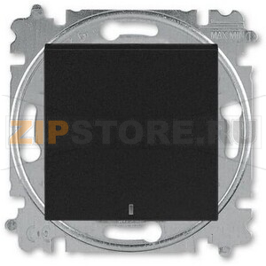 Выключатель кнопочный, одноклавишный, с подсветкой, антрацит/дымчатый чёрный ABB 2CHH599147A6063 