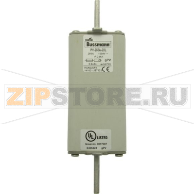 Предохранитель, 250 A, DC 1500 В, 33 кА, 2XL, 61x205 мм, gPV, IEC UL Eaton FUSE 250A 1500V 2XL P 