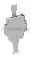 Fuse plug; with pull-tab; for miniature metric fuses 5 x 20 mm and 5 x 25 mm; with blown fuse indication by neon lamp; 230 V; 6 mm wide; gray Wago 281-512/281-417