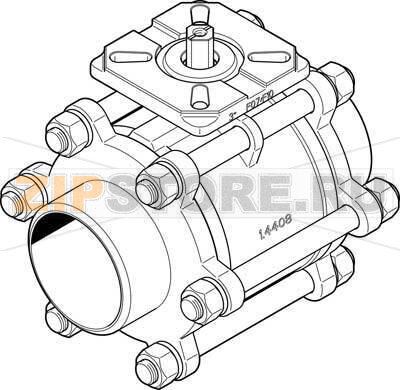 Кран шаровой Festo VZBA-3&quot;-WW-63-T-22-F0710-V4V4T 