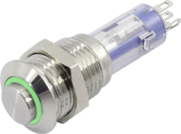 Кнопка 48 В, 2 A, 1 x вкл/выкл, с фиксацией, 1 шт TRU Components LAS4GQH-11ZE/G/24V/S