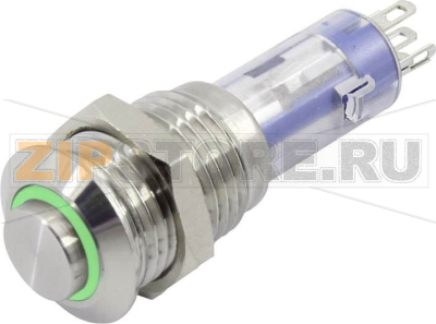 Кнопка 48 В, 2 A, 1 x вкл/выкл, с фиксацией, 1 шт TRU Components LAS4GQH-11ZE/G/24V/S 