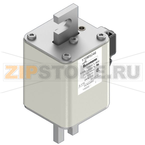 Предохранитель, 630 A, AC 1250 В, 100 кА, size 2, 61x77x138 мм, aR, DIN, IEC Eaton FUSE 630A 12 