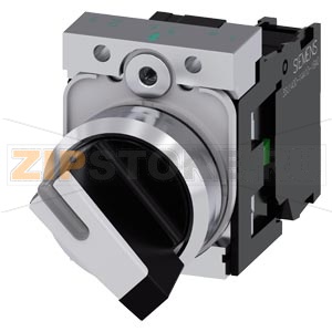 ПОВОРОТНЫЙ ПЕРЕКЛЮЧАТЕЛЬ С ВОЗМОЖНОСТЬЮ ПОДСВЕТКИ, 22MM, КРУГЛЫЙ, МЕТАЛЛИЧЕСКИЙ ГЛЯНЦЕВЫЙ, КОРОТКАЯ ЧЁРНАЯ РУКОЯТКА С БЕЛОЙ ВСТАВКОЙ, 2 КОММУТАЦИОННЫХ ПОЛОЖЕНИЯ O-I, С ФИКСАЦИЕЙ, УГОЛ ПЕРЕКЛЮЧЕНИЯ 90 ГРАД., 10:30Ч/13:30Ч, С ДЕРЖАТЕЛЕМ, 1NO, ВИНТОВЫЕ КЛЕММ 