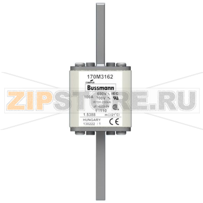 Предохранитель, 100 A, AC 690 В, 200 кА, size 1, 45x45x134 мм, aR, DIN, IEC Eaton FUSE 100A 690 