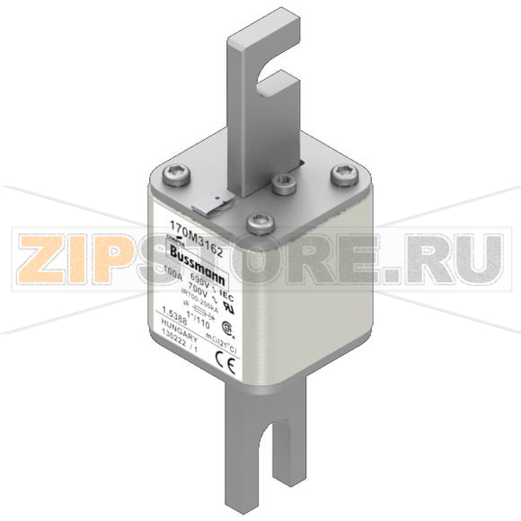 Предохранитель, 100 A, AC 690 В, 200 кА, size 1, 45x45x134 мм, aR, DIN, IEC Eaton FUSE 100A 690 