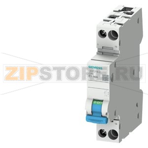 Авт.выключатель защиты приборов 1-пол. с доп.конт. НО, хар-ка F1 2A 230 V AC 50/60 Hz 60 V DC Icn 3 kA AC согласно МЭК 60934 Siemens 5SY1702-2 
