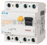Устройство защитного отключения (УЗО), 40А, 0,03 А, 4 полюса, тип A Eaton PF7-40/4/003-A-DE