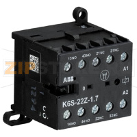 Миниконтактор К6S-22-Z-1.7, 3 A, 400 В, AC3, катушка: 24 В/DC ABB GJH1213001R7221