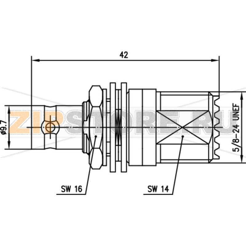 Разъем BNC, гнездо UHF, 1 шт Telegärtner J01008A0024 