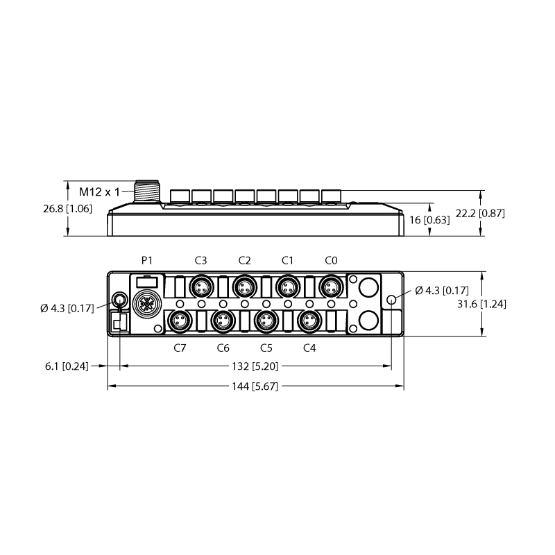 I/O-концентратор для подключения дискретных сигналов к IO-Link мастеру Turck TBIL-S3-8DXP 