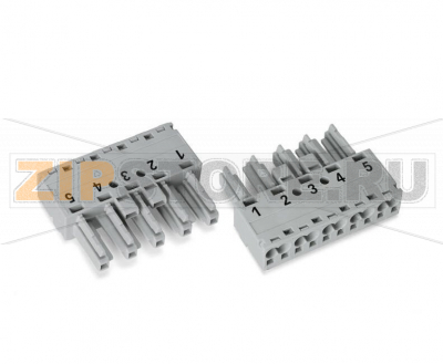 Разъем; 5-пол.; Код. B; 4,00 mm; серые Wago 770-245 Protected against mismating and maintenance-freePush-in CAGE CLAMP® spring pressure connection technology allows solid conductors to be simply pushed into a unit.Two wire connections per pole for loops or bridgesAdditional variable coding is possible.Components can be clearly printed on and color-coded to meet custom requirements....