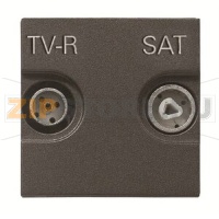 Розетка оконечная с накладкой TV-R-SAT, антрацитовая ABB 2CLA225170N1801