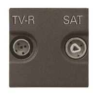 Розетка оконечная с накладкой TV-R-SAT, антрацитовая ABB 2CLA225170N1801