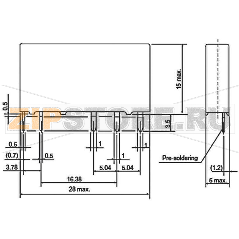 Реле электромагнитное 24 В/DC, 6 А, 1 шт Fujitsu FTR-LYCA024V 