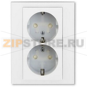 Розетка двойная, белый/ледяной ABB 2CHH223457C6001 