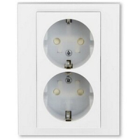 Розетка двойная, белый/ледяной ABB 2CHH223457C6001