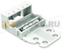 Монтажный держатель; для 5-проводных клемм; Серия 221 — 4 мм; с защелкивающейся монтажной ножкой для вертикального монтажа; белые Wago 221-525
