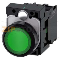 КНОПКА С ПОДСВЕТКОЙ, 22MM, КРУГЛАЯ, ПЛАСТИК, ЗЕЛЁНАЯ, ПЛОСКАЯ КНОПКА, КОНТАКТЫ МГНОВЕННОГО ДЕЙСТВИЯ, С ДЕРЖАТЕЛЕМ, 1NO, МОДУЛЬ ПОДСВЕТКИ С ИНТЕГРИРОВАННЫМ СВЕТОДИОДОМ 24V AC/DC, ВИНТОВЫЕ КЛЕММЫ, С ГРАВИРОВКОЙ ЛАЗЕРОМ, INSCRIPTION OR GRAPHIC SYMBOL CUSTOMI