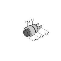Розетка фланцевая M8x1/Ø8 мм Turck EKP4SP