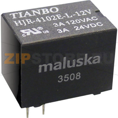 Реле электромагнитное 12 В/DC, 5 А, 1 шт Tianbo HJR4102E-L-12VDC-S-Z 