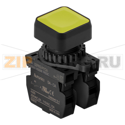 Выключатель кнопочный, Ø отверстия: 22/25 мм Autonics S2PRS-P1Y2AM 