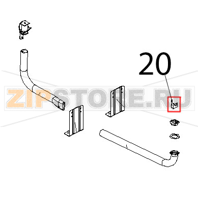 Angolo inox facciata muffola stand Unox XV 703G Angolo inox facciata muffola stand Unox XV 703GЗапчасть на деталировке под номером: 20