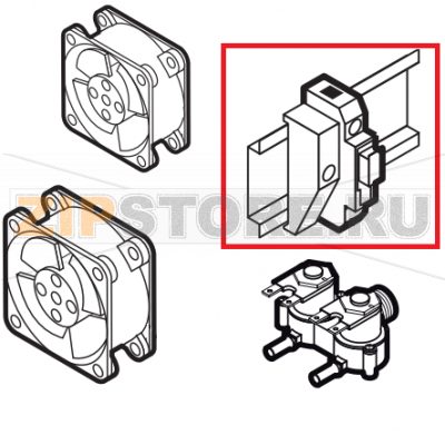 Fuse carrier Lainox NAEB101R   Fuse carrier Lainox NAEB101RЗапчасть на сборочном чертеже под номером: 52Название запчасти на английском&nbsp;языке: Fuse carrier Lainox NAEB101R