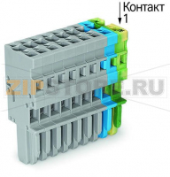 1-проводниковая розетка; 4 mm; 10-пол.; 4,00 mm; серые, синие, желто-зеленые Wago 769-110/000-038