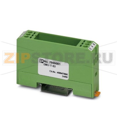 Сборный модуль Phoenix Contact EMG 17-B3 состоит из корпуса, клеммных колодок MKDS 3 и печатной платы.Минимальный заказ: 10 шт.Упаковка: 10 шт.
