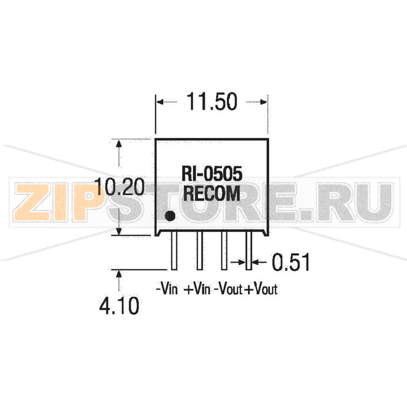 Преобразователь DC/DC, печатный монтаж, 24 В/DC, 15 В/DC, 132 mA, 2 Вт Recom RI-2415S 