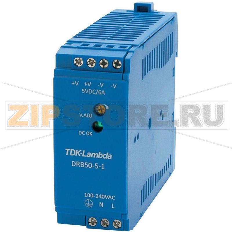 Блок питания на DIN-рейку 5 В, 2.5 А, 30 Вт TDK-Lambda DRB-50-5-1 