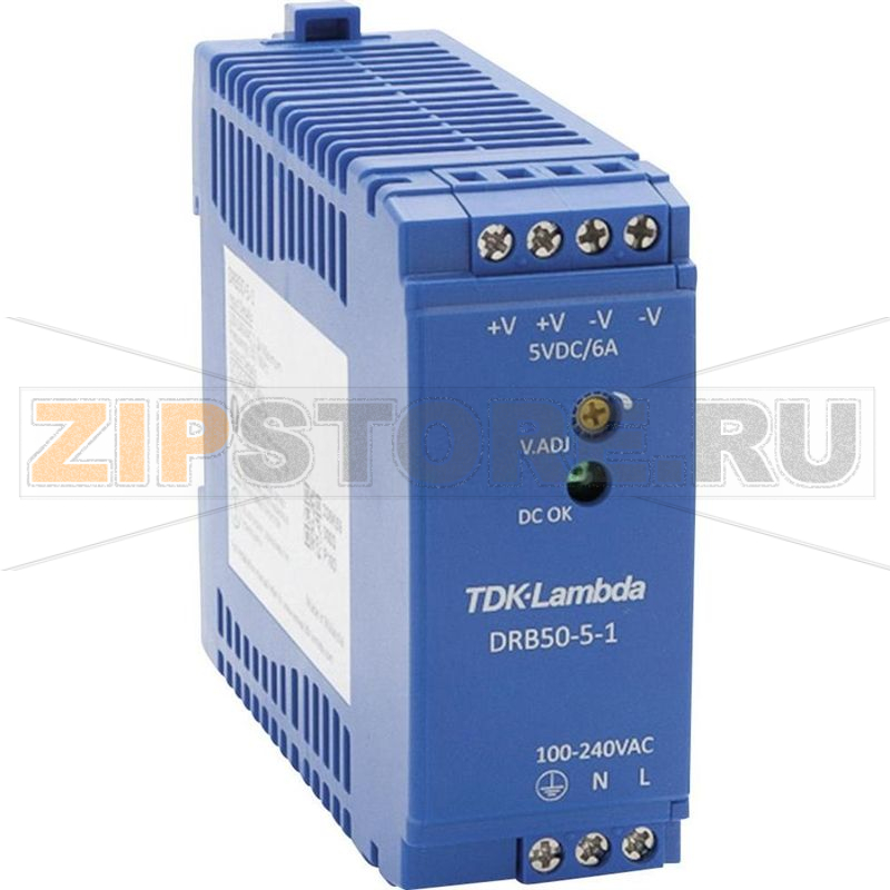 Блок питания на DIN-рейку 5 В, 2.5 А, 30 Вт TDK-Lambda DRB-50-5-1 