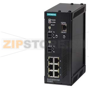 Управляемый коммутатор RS900 для особых условий эксплуатации, шифрование 128-бит, 6 100Мбит/с портов, дополнительно до 3 оптических или медных 100Мбит/с портов Siemens 6GK6090-0AS2.-.... 
