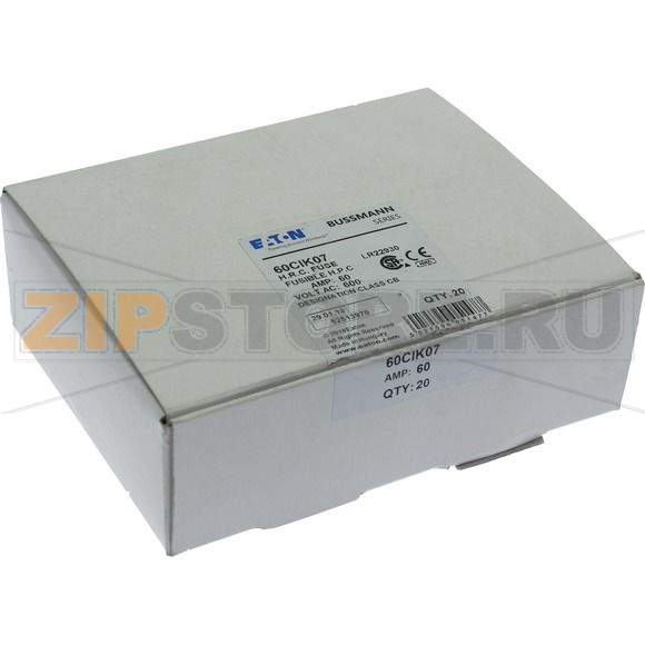 Предохранитель, 60 A, AC 600 В, 200 кА, HRCII-MISC, gL/gG, CSA Eaton C.S.A. FUSE FM1 CL'C'600V 