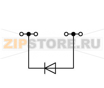 Component terminal block; 4-conductor; with diode 1N4007; anode, right side; for DIN-rail 35 x 15 and 35 x 7.5; 2.5 mm?; CAGE CLAMP®; 2,50 mm?; gray Wago 280-815/281-411 