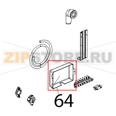 Scatola copri morsettiera nylon Unox XVC 504 Scatola copri morsettiera nylon Unox XVC 504Запчасть на деталировке под номером: 64