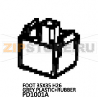 Foot 35X35 H26 grey plastic+rubber Unox XFT 195