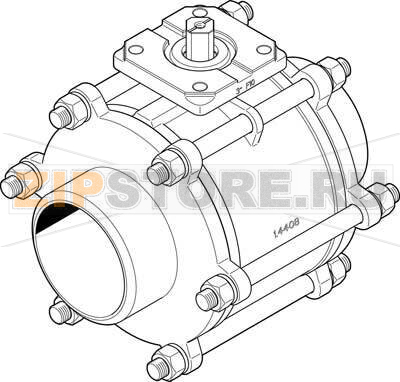 Кран шаровой Festo VZBA-4&quot;-WW-63-T-22-F10-V4V4T 