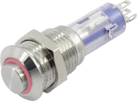 Кнопка 48 В, 2 A, 1 x выкл/вкл, без фиксации, 1 шт TRU Components LAS4GQH-11E/R/24V/S