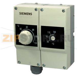 RAZ-TW.1200P-J - Контроллер температуры / ограничивающий термостат со сбросом по температуре, 40...120 &amp;#176;C, двойная защитная гильза 100 мм; две капиллярных трубки по 700 мм Siemens RAZ-TW.1200P-J 