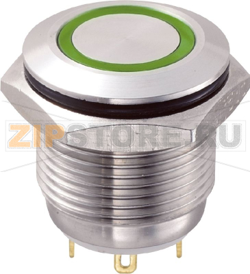 Кнопка антивандальная 48 В/DC, 2 А, 1 x выкл/вкл, без фиксации, IP65, 1 шт TRU Components GQ16F-10E/J/G/12V 