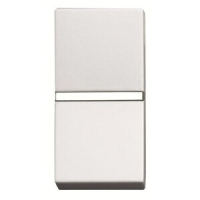 Механизм одноклавишного проходного переключателя с клавишей, одномодульный, альпийский белый ABB 2CLA211000N1101