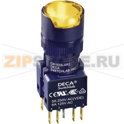 Кнопка 250 В/AC, 5 А, 2 x выкл/вкл, без фиксации, IP65, 1 шт DECA ADA16S6-MR2-A2GO 