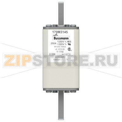 Предохранитель, 250 A, AC 1250 В, 100 кА, size 1, 45x45x138 мм, aR, DIN, IEC Eaton FUSE 250A 1 