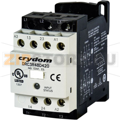 Контактор реверсивный 7.6 А, 510 В/DC, 1 шт Crydom DRC3R48D420 